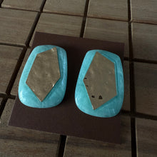 Load image into Gallery viewer, Aretes dorado + aqua XL
