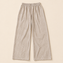 Load image into Gallery viewer, Pantalon rayas flow blanco + café
